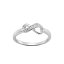 Anillo de plata con forma de infinito con circonitas blancas